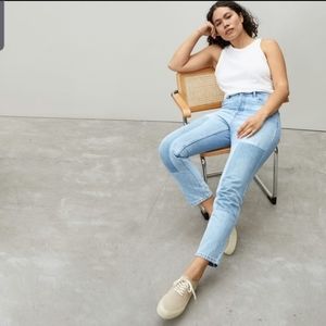 Everlane the curvy 90's cheeky straight patched bl